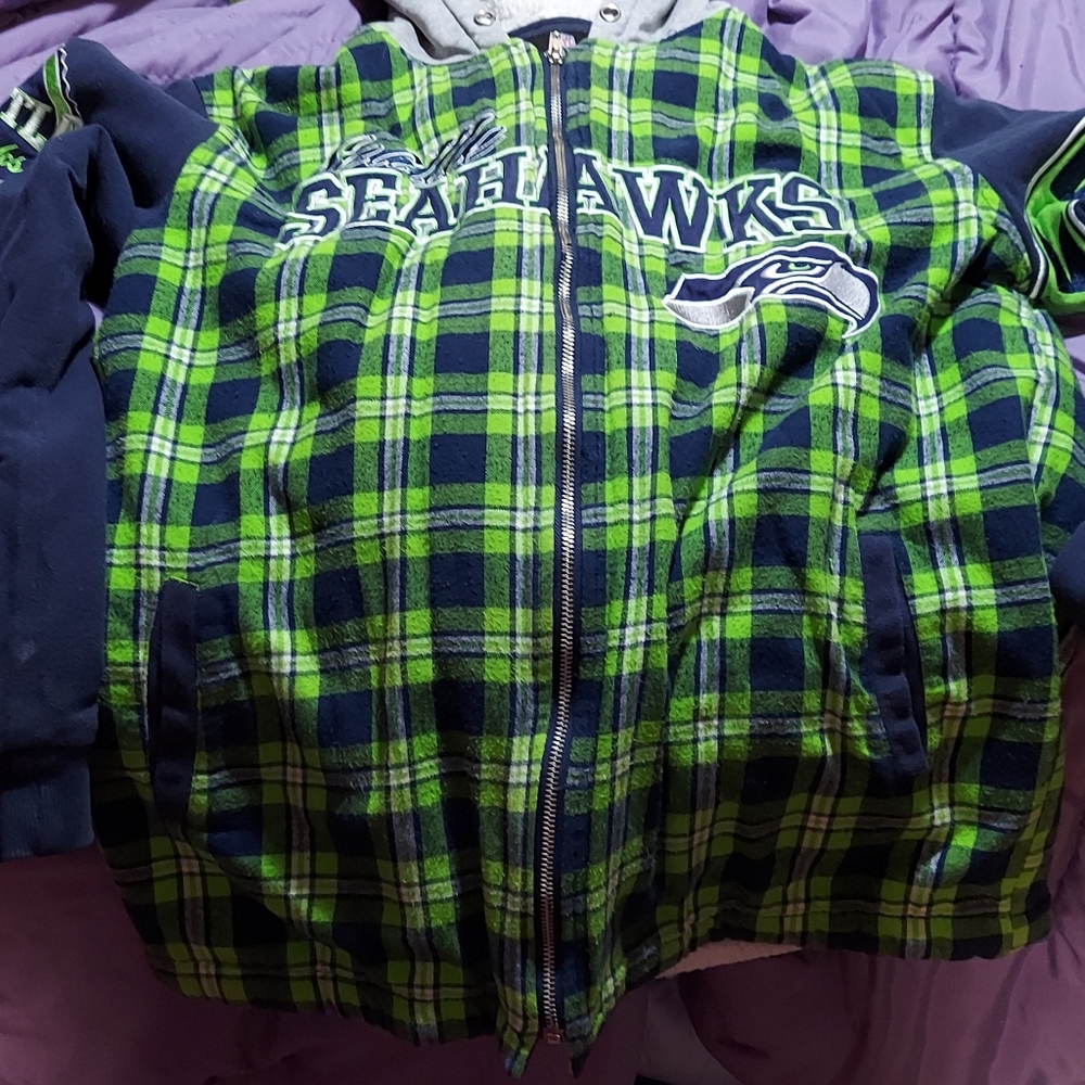 Seahawks Plaid Jacket with Hood